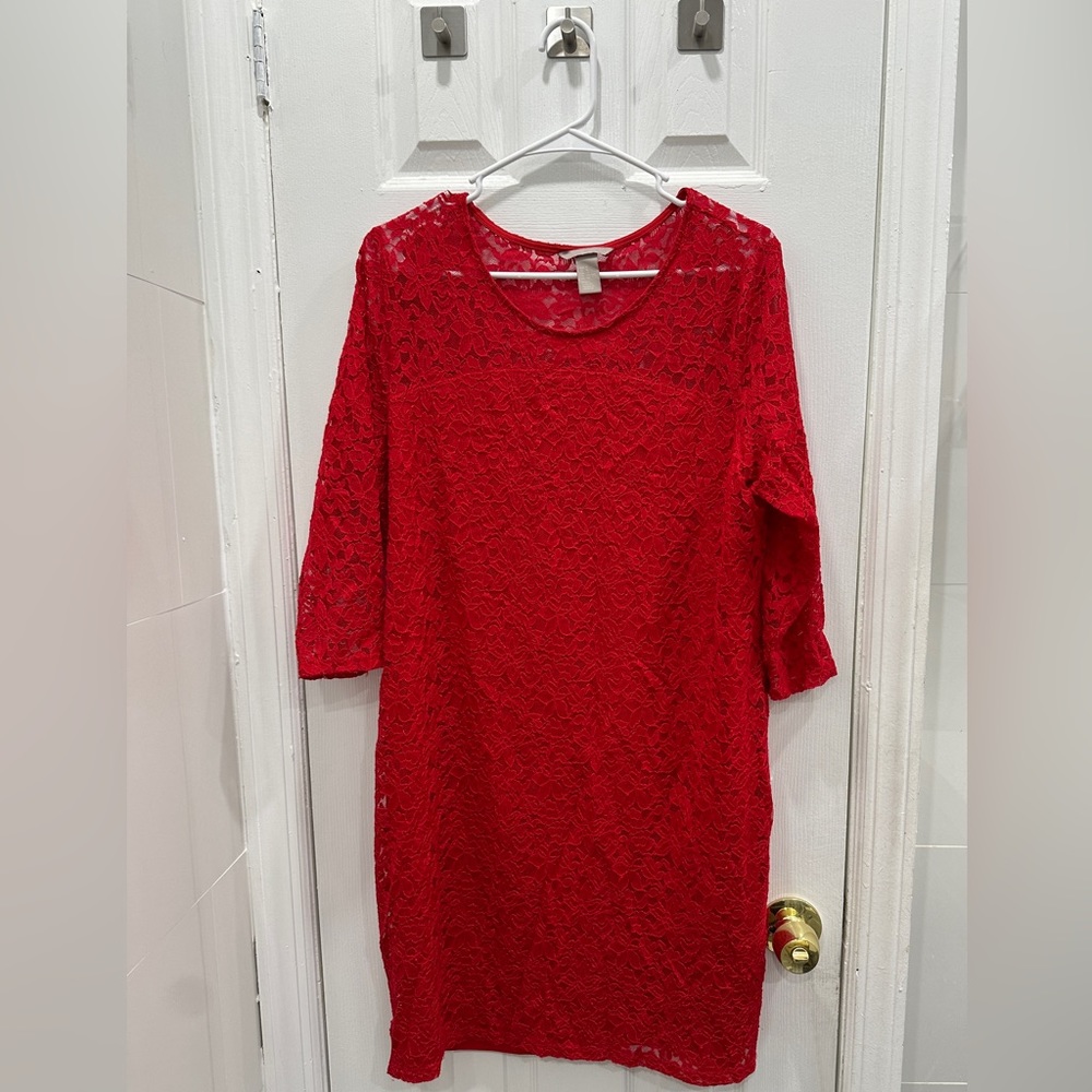 Red lace dress
